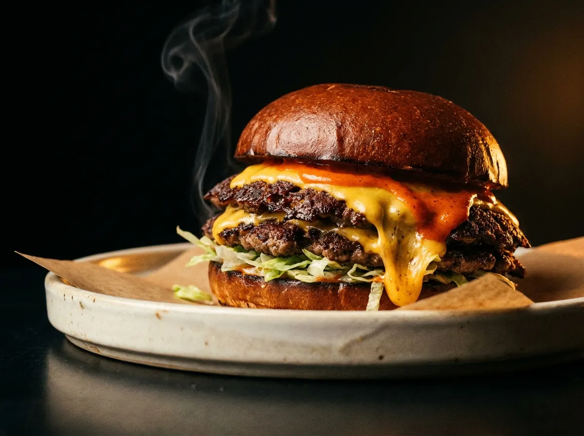 Flame-grilled smashed burger
